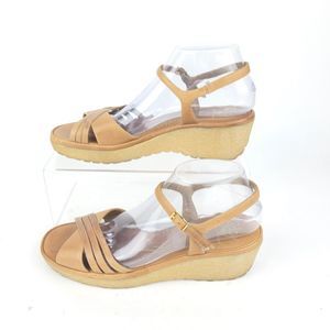 Selby Fifth Avenue Womens Wedge Sandals 10N Open Toe Strappy Vintage Slider USA